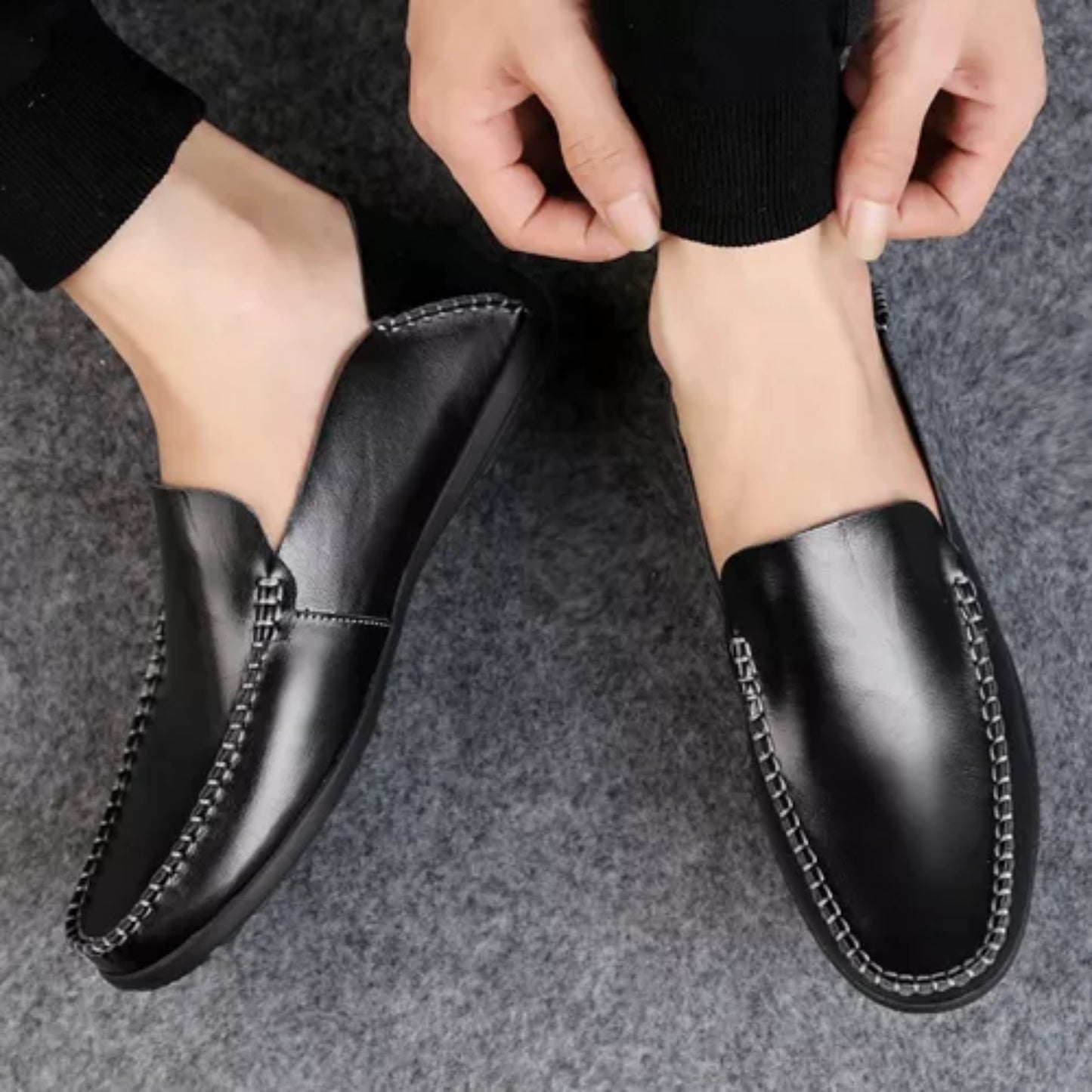 Classic Leather Loafer Shoes For Men Janata 001