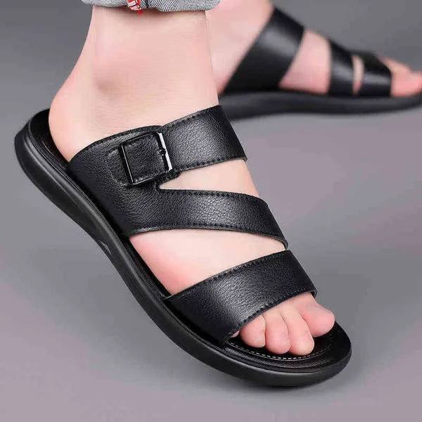 Stylish Leather Slip-On Sandal For Men