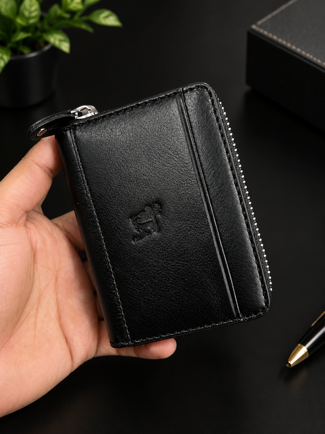 Mini Genuine Leather Zipper Wallet | Premium Metal Zipper