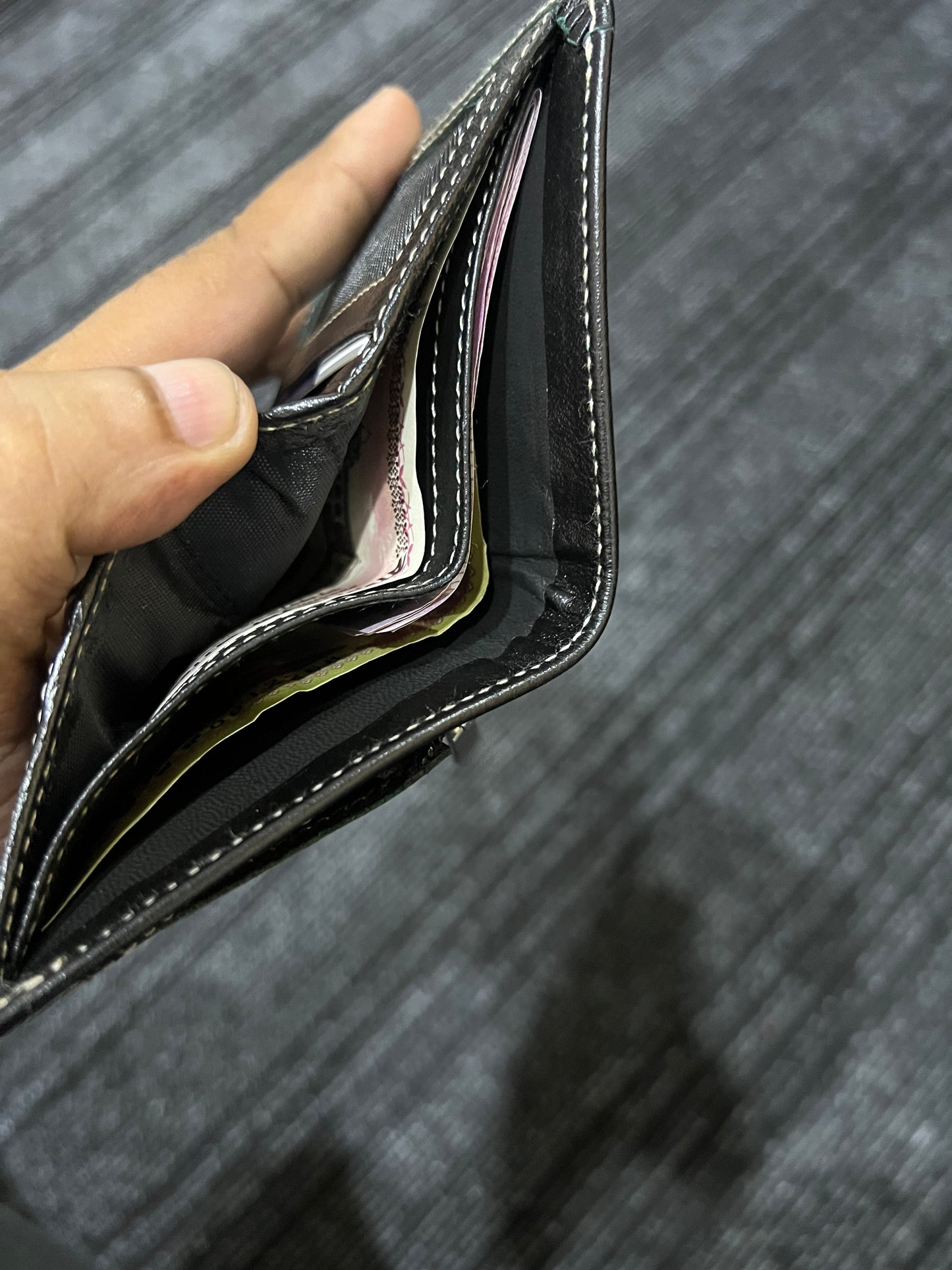 Leather Bifold Back Zipper Wallet For Men