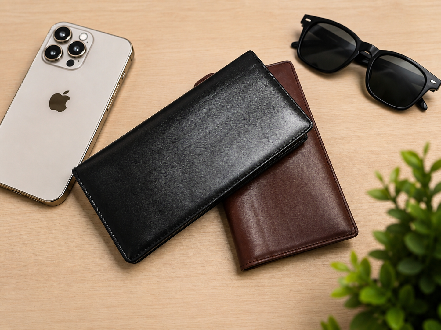 Premium long wallet with zipper